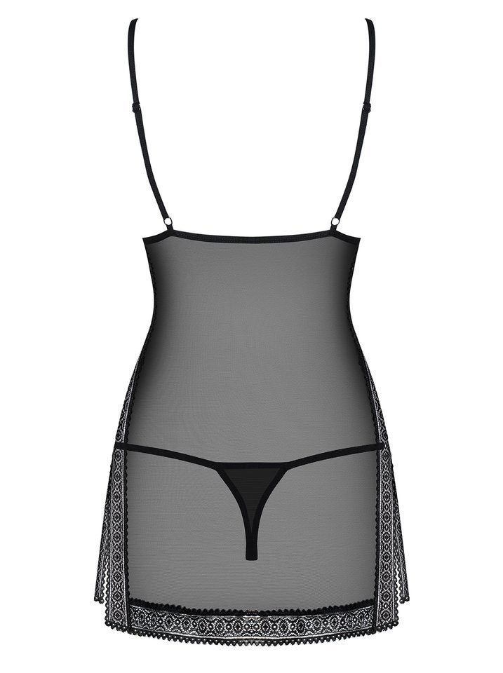Zmysłowa Koszulka i Stringi - Obsessive 862-CHE-1 S/M