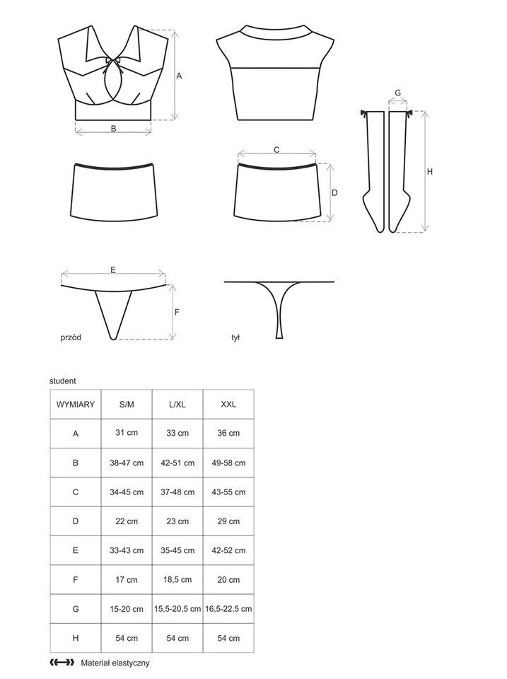 Szkolny Strój Studentki Obsessive - Student L/XL