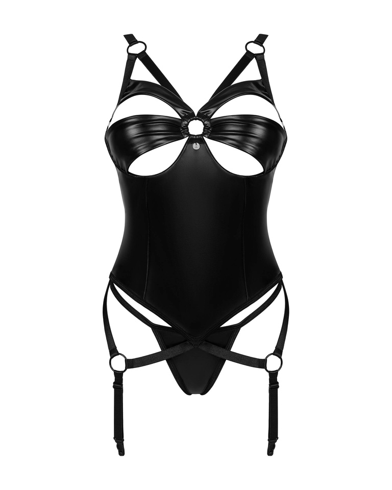 Seksowny Czarny Komplet Gorset i Stringi Armares Obsessive XL/XXL