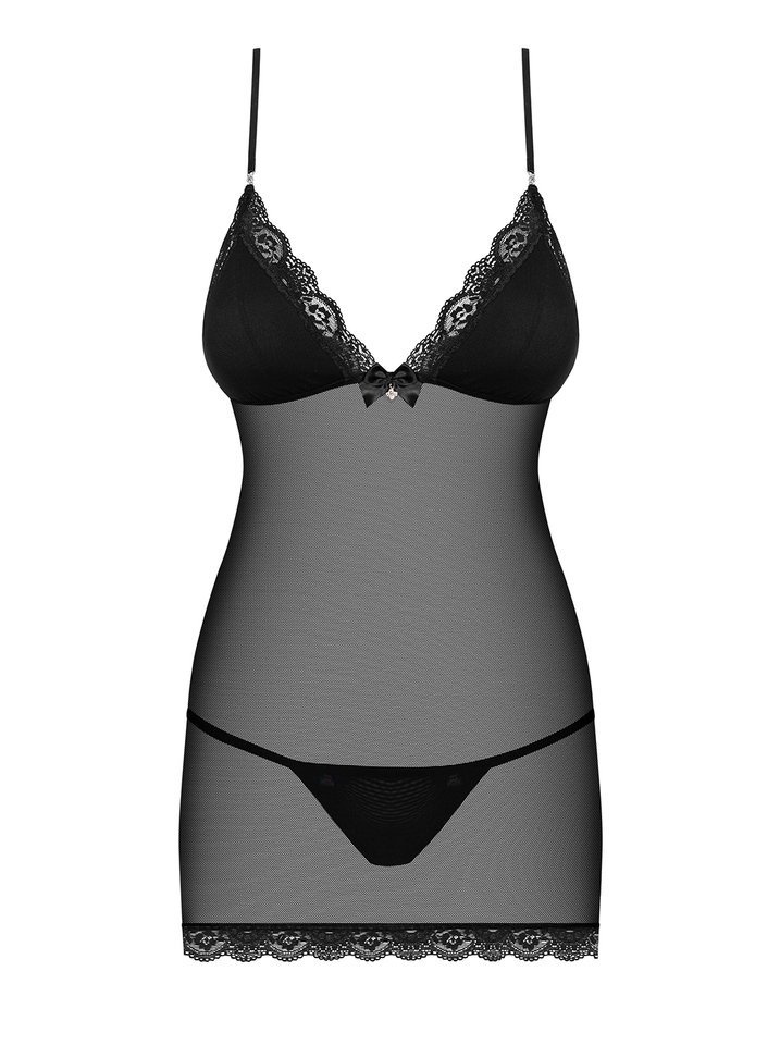 Zmysłowa Koszulka i Stringi - Obsessive 841-CHE-1 L/XL