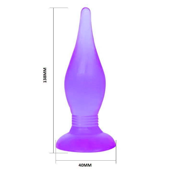 Fioletowy Żelowy Wtykacz Analny Średni - Butt Plug 15 Cm