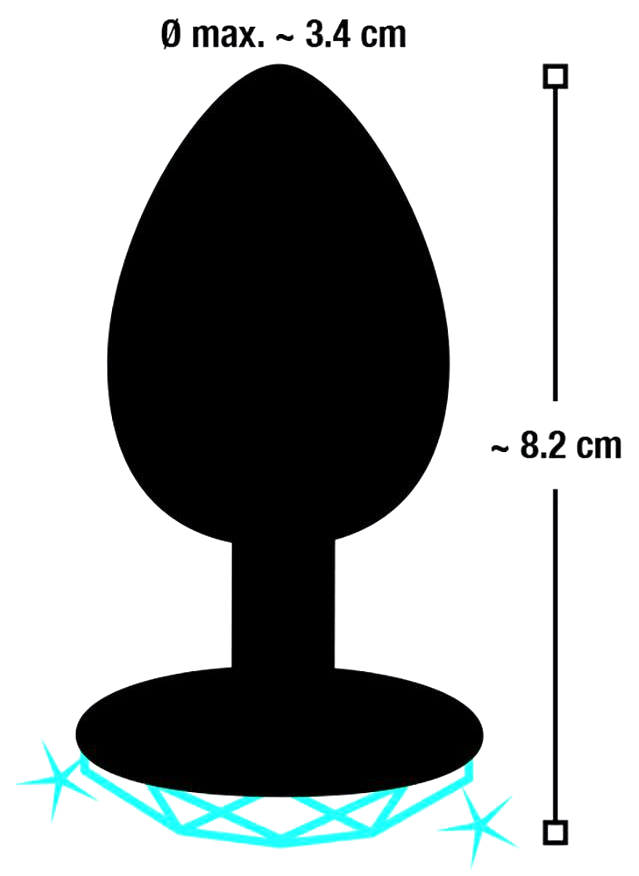 Korek Analny Z Czerwonym Kryształem Diamond Anal Plug Heart Red Medium