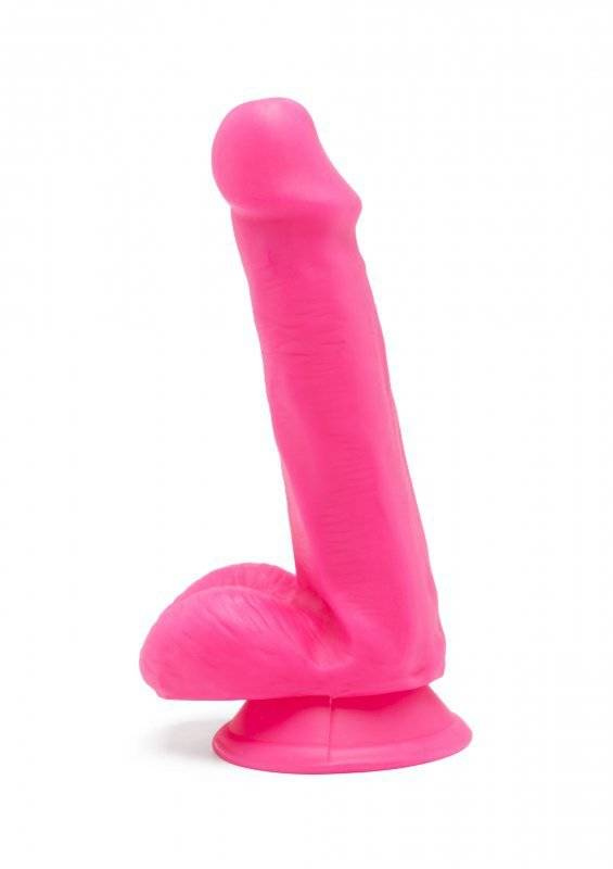 Penis Z Jądrami Różowy Pvc - Happy Dicks 6" 16Cm