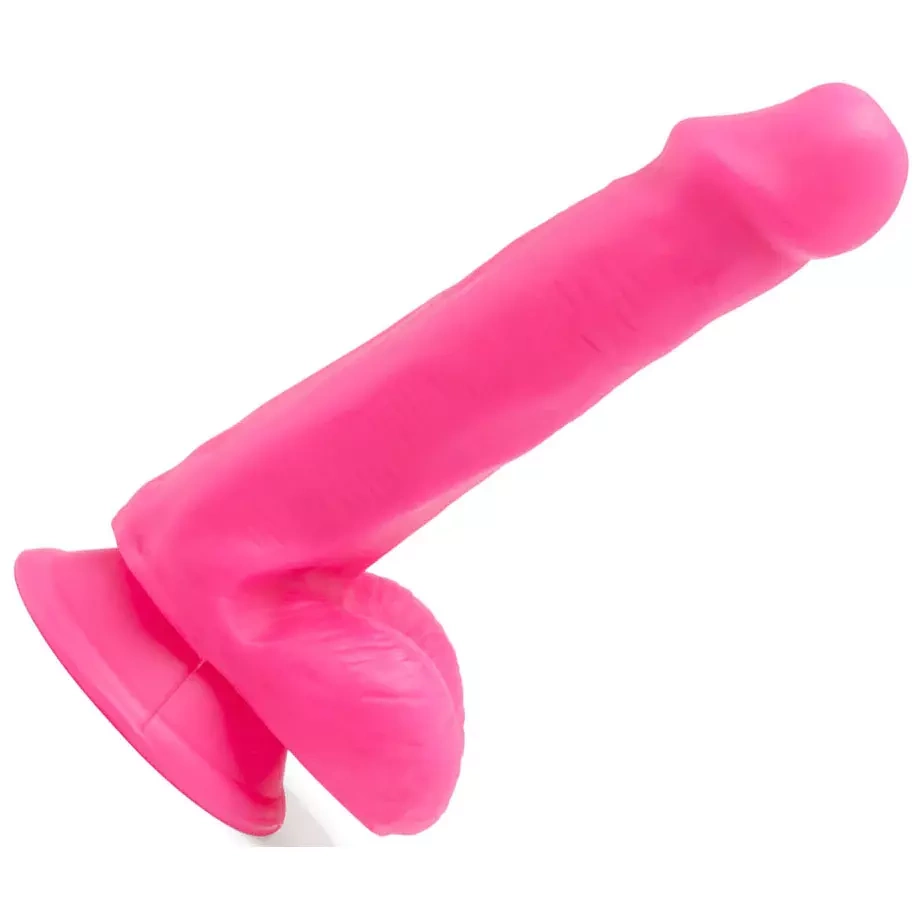 Penis Z Jądrami Różowy Pvc - Happy Dicks 6" 16Cm