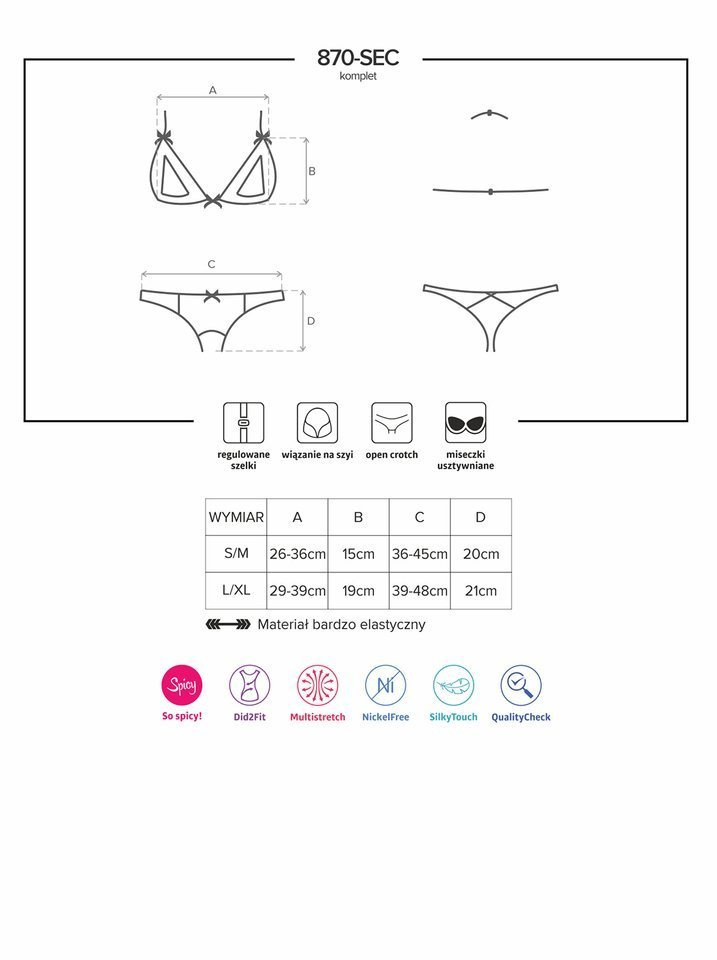 Odważny Komplet - Obsessive 870-SEC-3 S/M