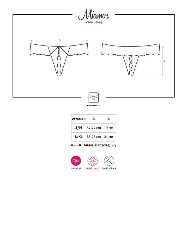 Otwarte Stringi Damskie - Obsessive Miamor S/M