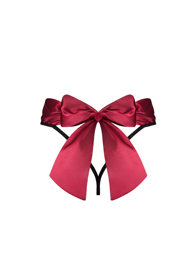 Stringi z Satynową Kokardą - Obsessive Tienesy L/XL