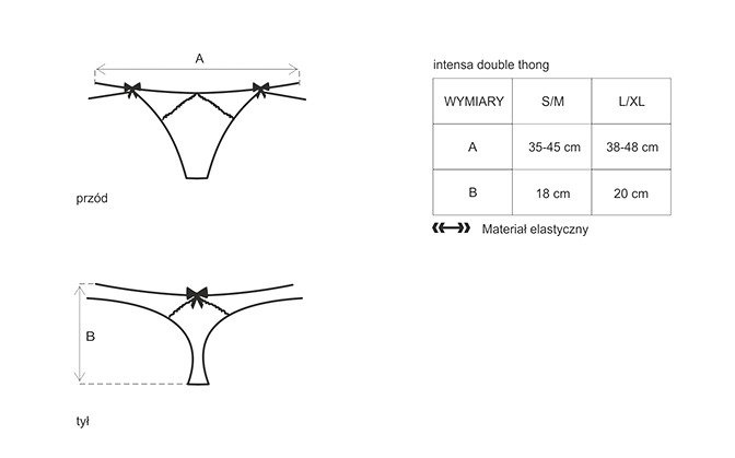Seksowne Stringi z Dwoma Paskami - Obsessive Intensa L/XL