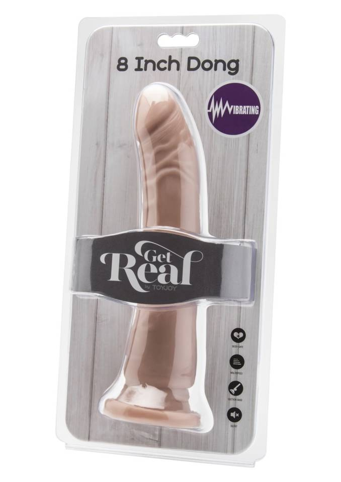Wibrator Naturalny Z Przyssawką I Pilotem - Get Real 8 Inch Dildo Vibrating 22Cm