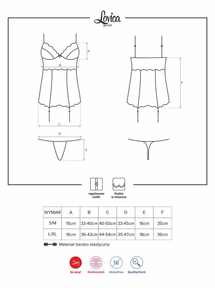 Zmysłowy Gorset i Stringi - Obsessive Lovica S/M