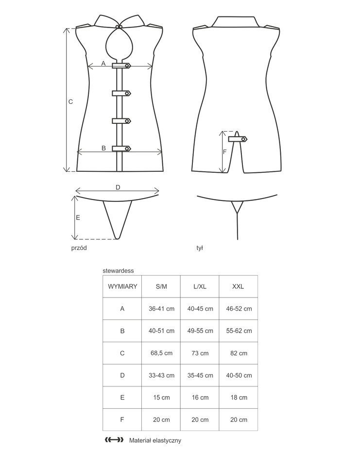 Kostium Gorącej Stewardessy Obsessive - Stewardess S/M
