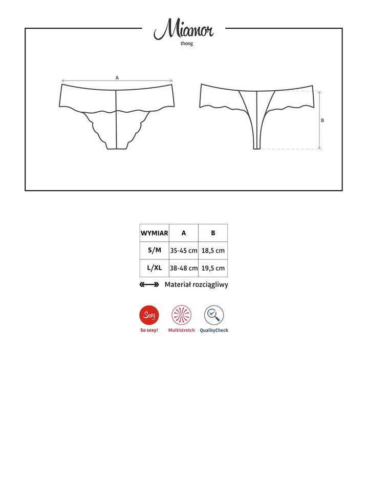 Koronkowe Stringi Damskie - Obsessive Miamor S/M