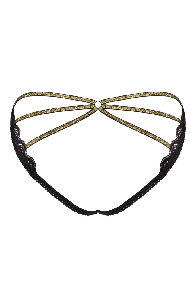 Otwarte Seksowne Stringi Muled Black Livco Corsetti L/XL