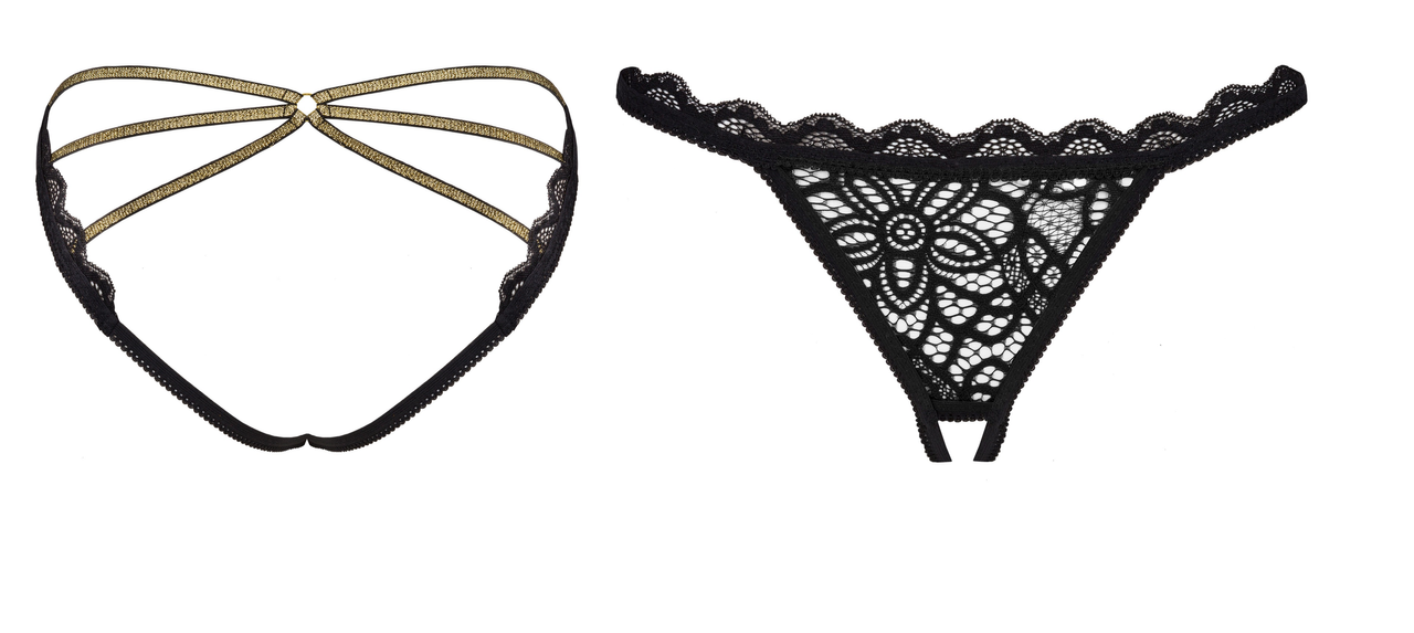 Otwarte Seksowne Stringi Muled Black Livco Corsetti L/XL