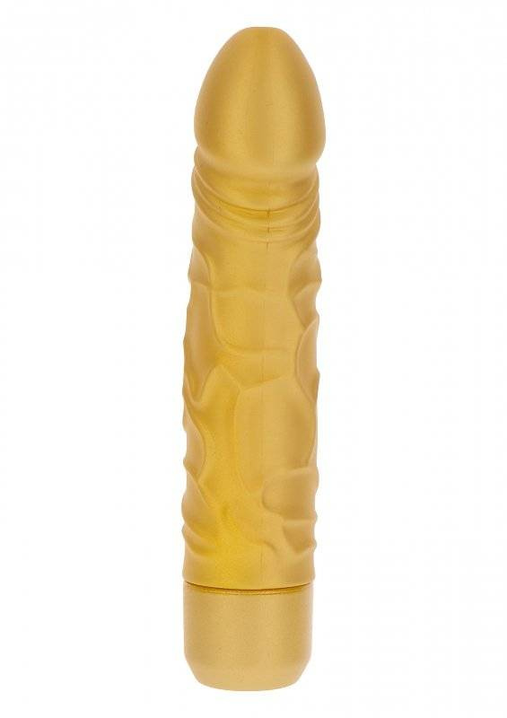 Wodoodporny Wibrator - Gold Dicker Original Vibrator Złoty A Skromny!