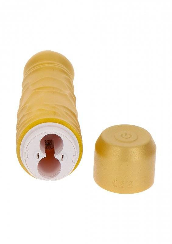 Wodoodporny Wibrator - Gold Dicker Original Vibrator Złoty A Skromny!