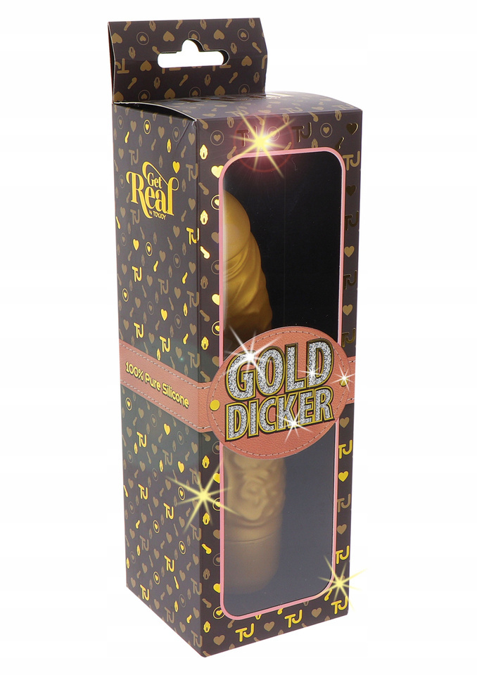 Wodoodporny Wibrator - Gold Dicker Original Vibrator Złoty A Skromny!