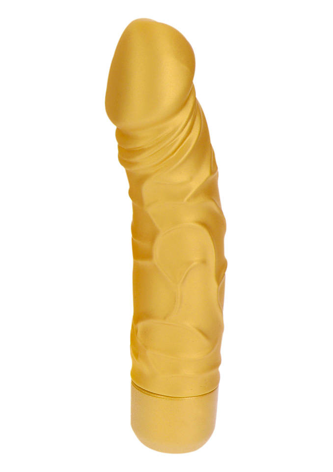 Wodoodporny Wibrator - Gold Dicker Original Vibrator Złoty A Skromny!