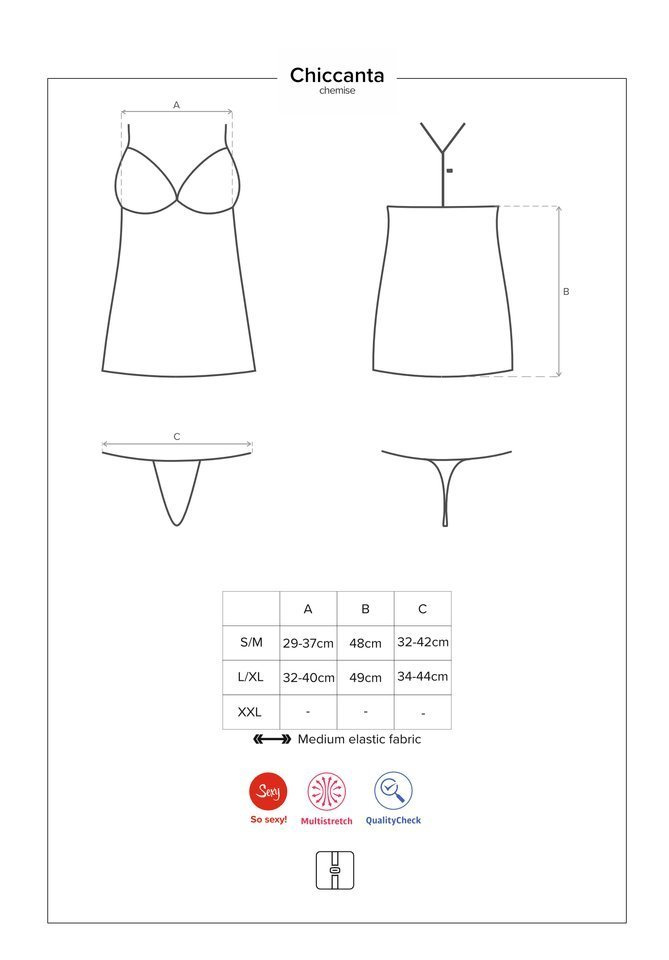 Zmysłowa Koszulka i Stringi - Obsessive Chiccanta L/XL