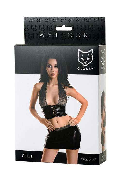 Seksowna Bielizna Damska Wet Look - Glossy Gigi Shiny Set S