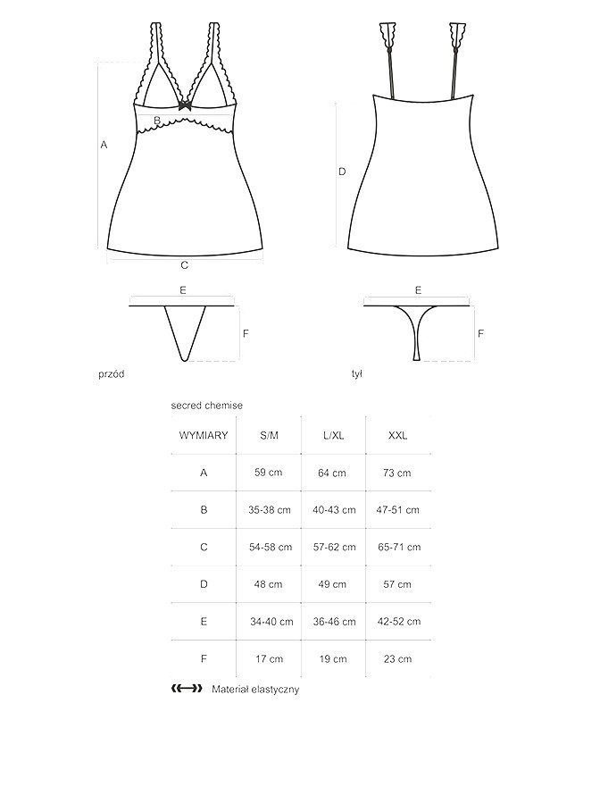 Niezwykle Kobieca Koszulka Nocna - Obsessive Secred XXL
