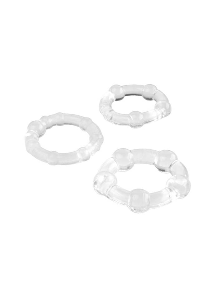 Zestaw 3 Transparentnych Pierścieni - Triple C-Ring Set Cristal