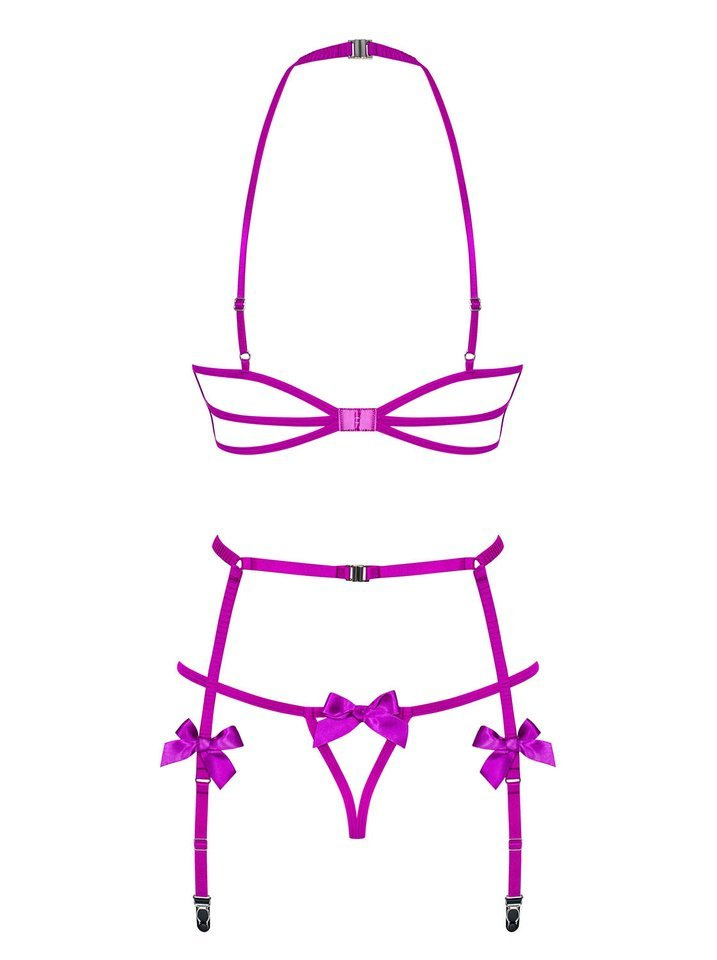 Fioletowy Zestaw 3-częściowy - Obsessive Delishya L/XL