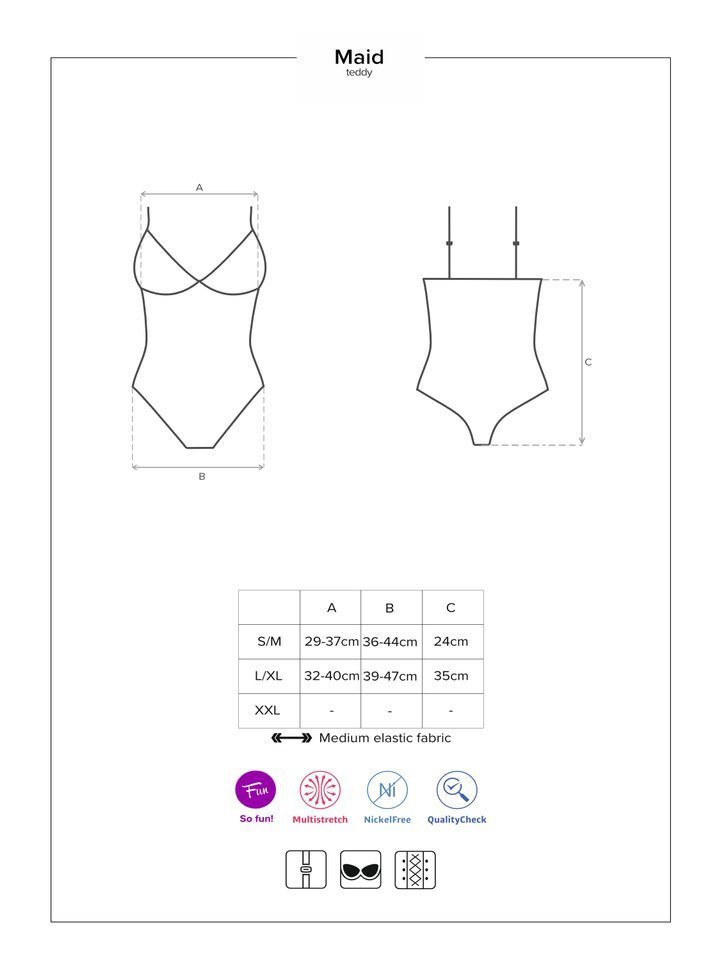 Kokieteryjny Kostium Pokojówki Obsessive - Maid S/M