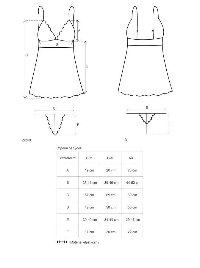 Niesamowicie Kobieca Babydoll - Obsessive Idillia XXL
