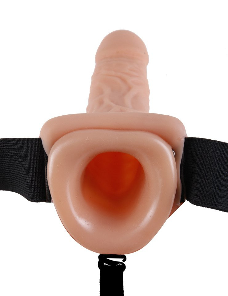 Męska Duża Proteza Penisa Z Wibracją - Fetish 11'' Vibrating Hollow Strap-On
