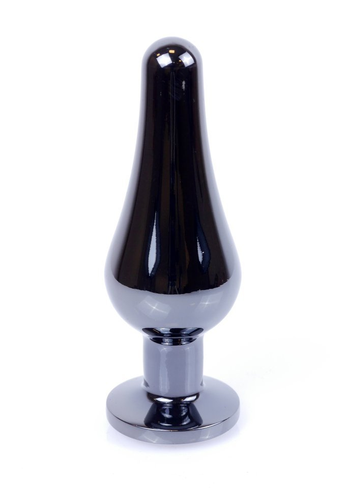 Korek Analny Z Różanym Kryształkiem Dark Silver Butt Plug