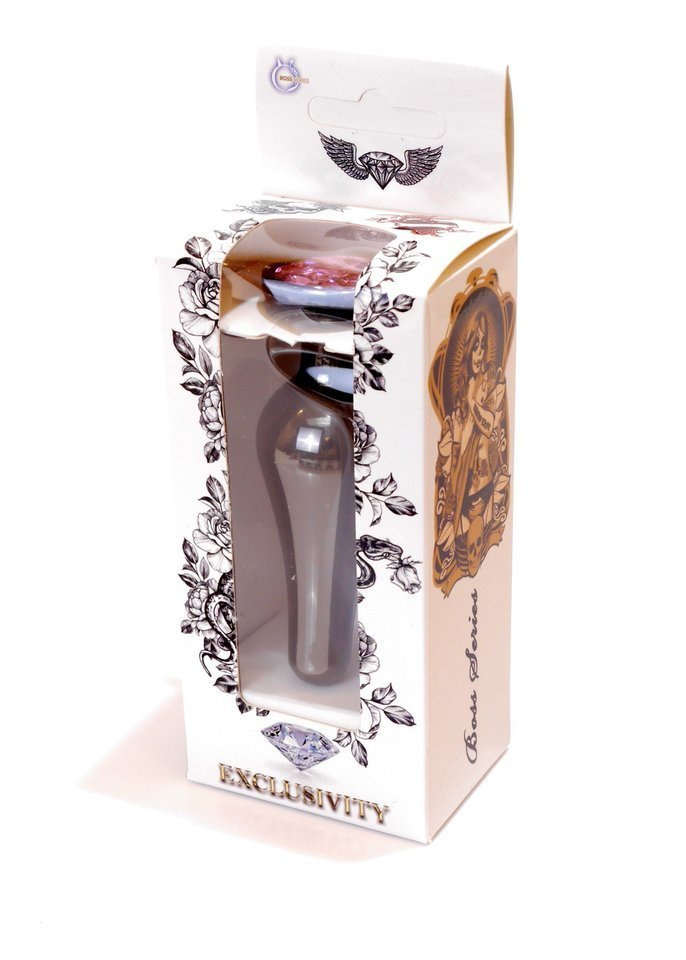 Korek Analny Z Różanym Kryształkiem Dark Silver Butt Plug