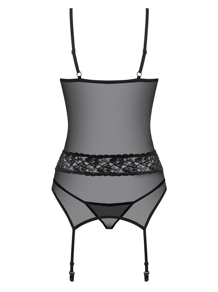 Pikantny Gorset i Stringi - Obsessive 812-COR-1 S/M