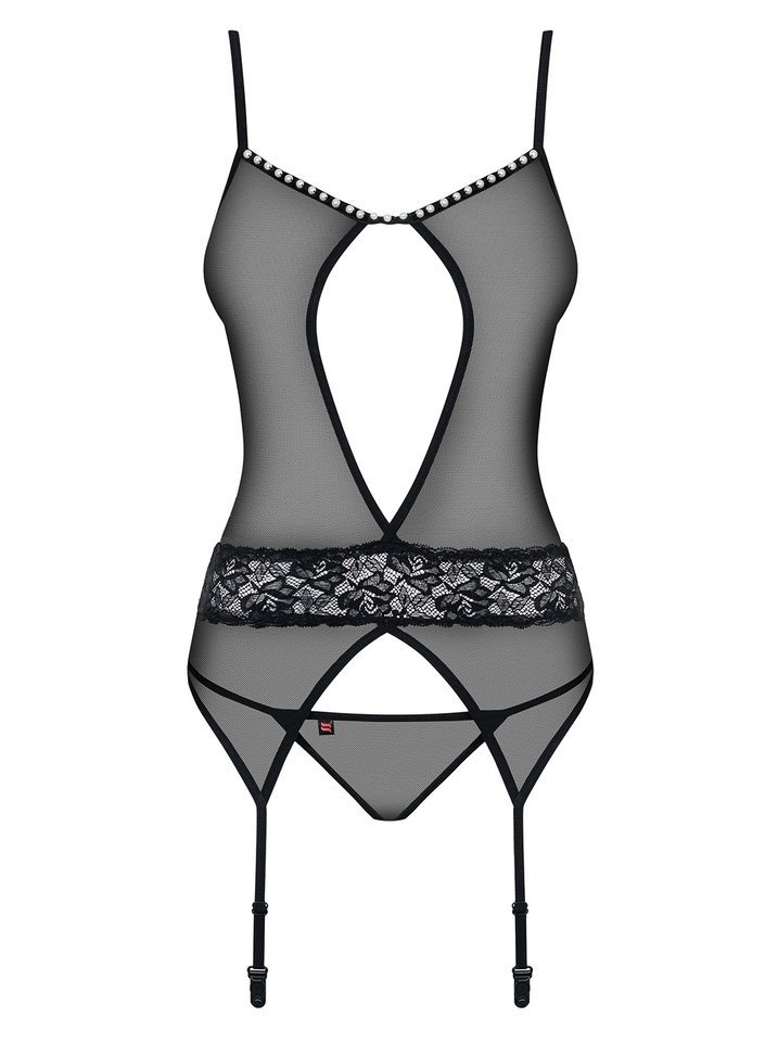Pikantny Gorset i Stringi - Obsessive 812-COR-1 S/M