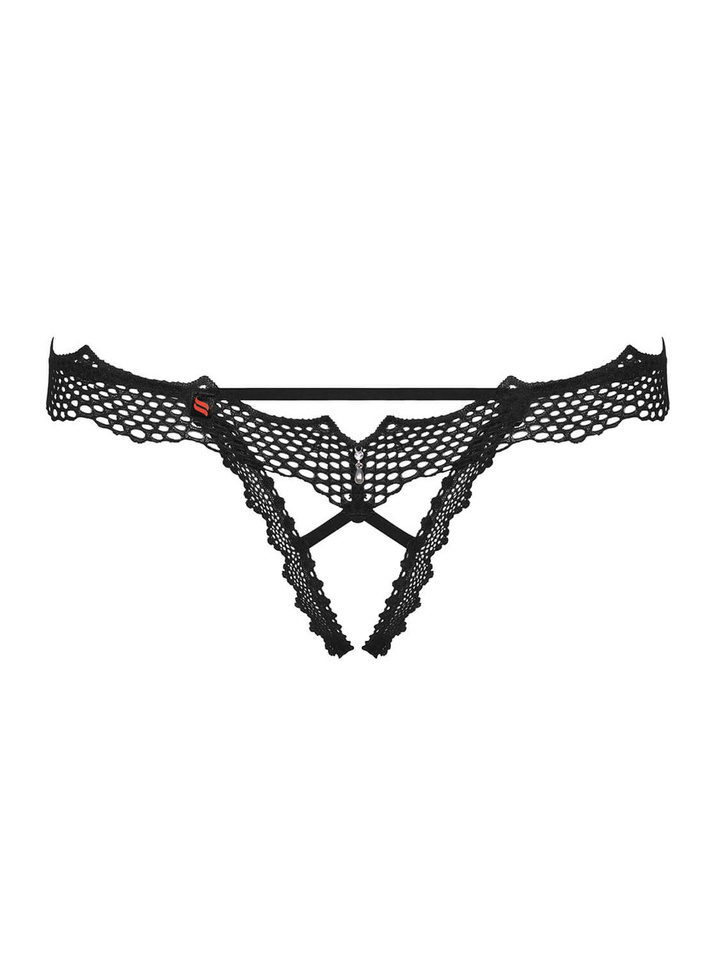 Otwarte, Czarne Stringi - Obsessive Bravelle S/M