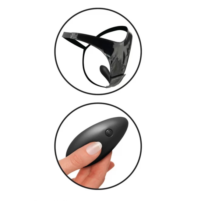 Winylowe Stringi Z Wibracją - Fetish Fantasy Series 10-Function Remote Fantasy Panty