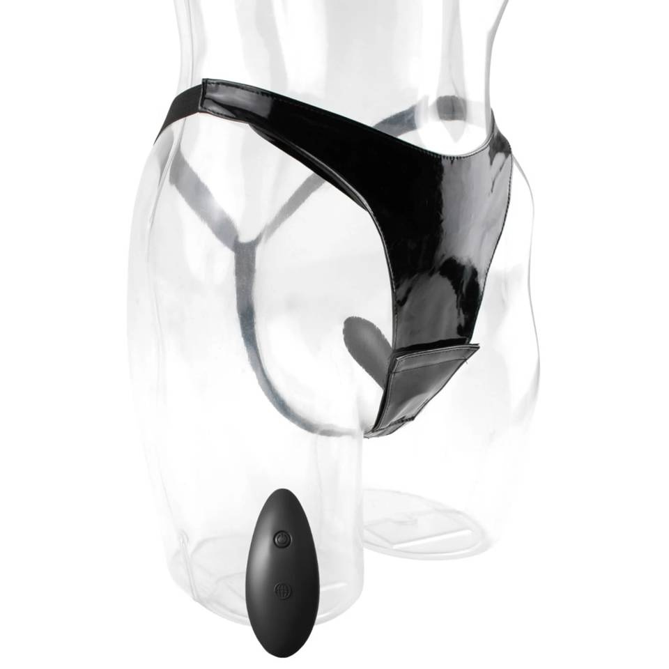 Winylowe Stringi Z Wibracją - Fetish Fantasy Series 10-Function Remote Fantasy Panty