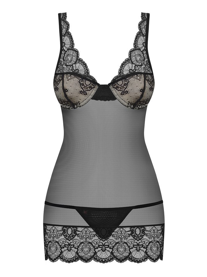 Odważna Koszulka i Stringi - Obsessive 853-CHE-1 S/M