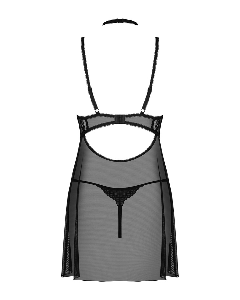 Babydoll z Koronkowym Chokerem - Obsessive Elizenes L/XL
