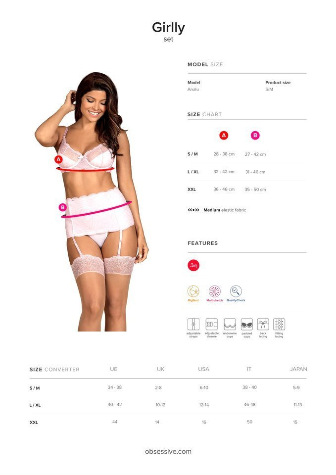 Rozkoszny Zestaw Seksownej Bielizny - Obsessive Girlly S/M