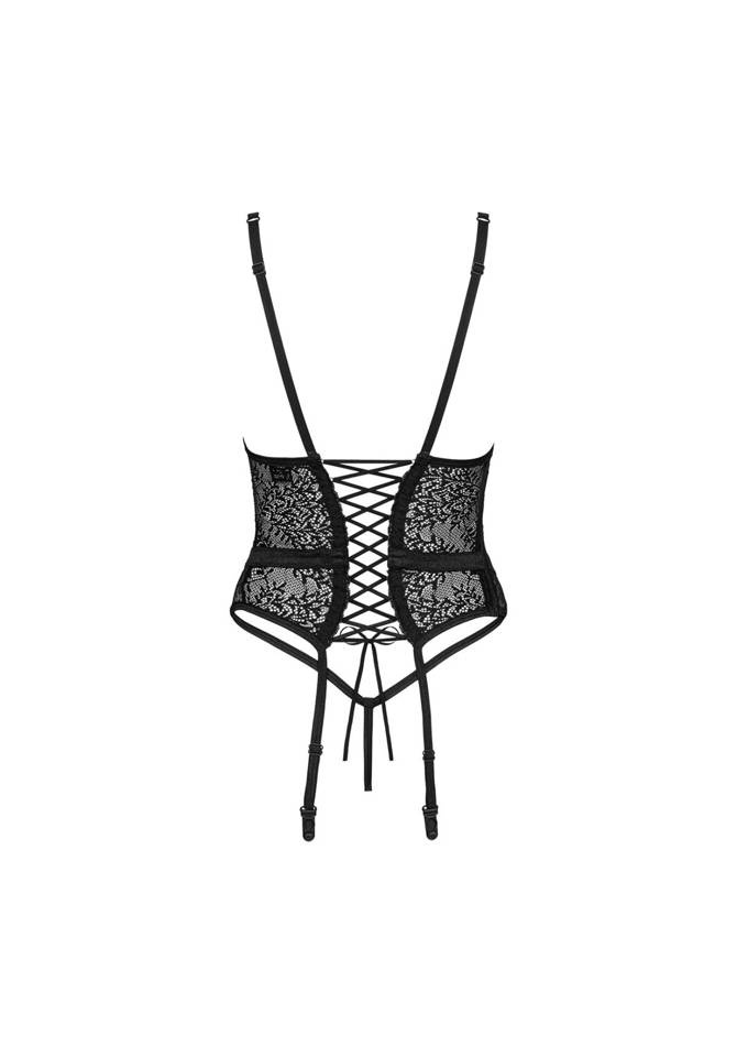 Czarny Gorset i Stringi - Obsessive Yaskana XS/S