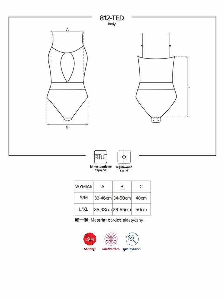 Intrygujące Body - Obsessive 812-TED-1 L/XL