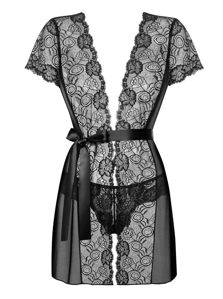 Uwodzicielski Peniuar i Stringi - Obsessive Alluria S/M