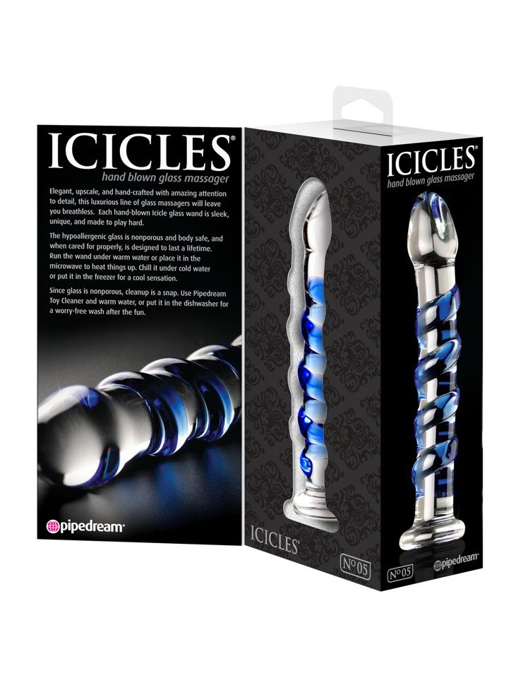 Szklane Dildo Ze Spiralą Icicles No 5 Pipedream