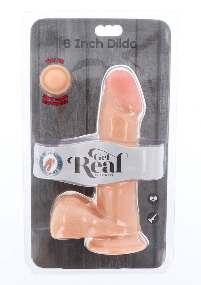 Duży Gruby Penis Z Jajami - Dual Density Dildo 8" 19,3Cm