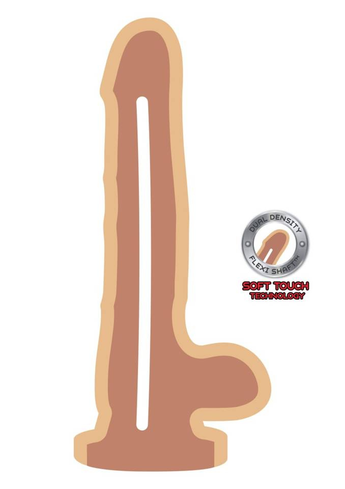 Duży Gruby Penis Z Jajami - Dual Density Dildo 8" 19,3Cm