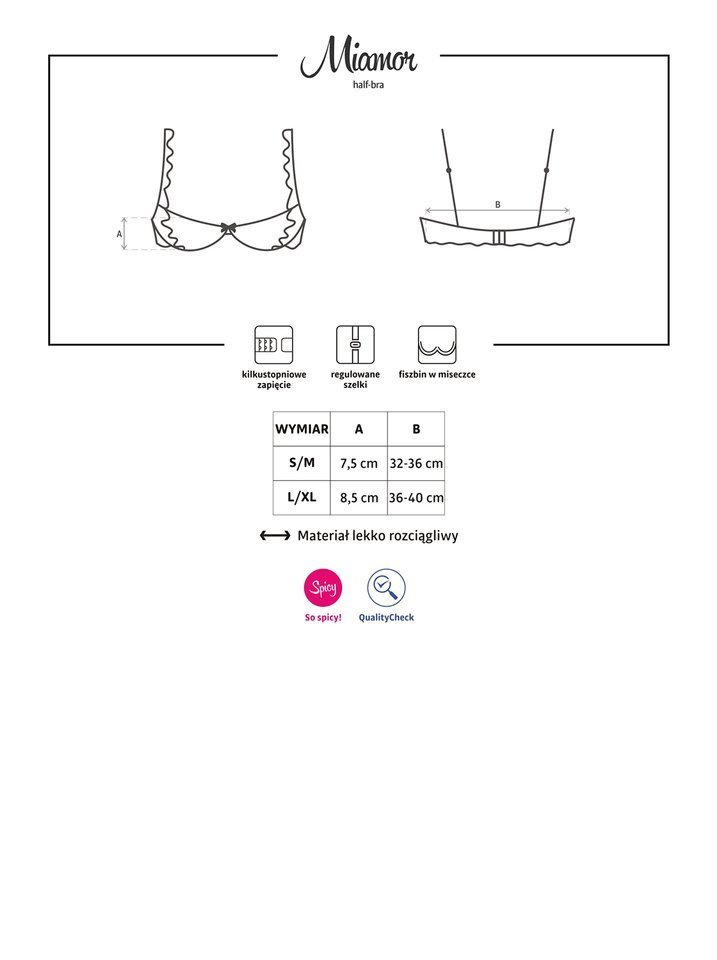 Półbiustonosz - Obsessive Miamor L/XL