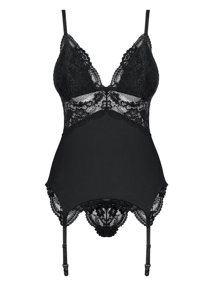 Zmysłowy Gorset i Stringi - Obsessive 810-COR-1 S/M