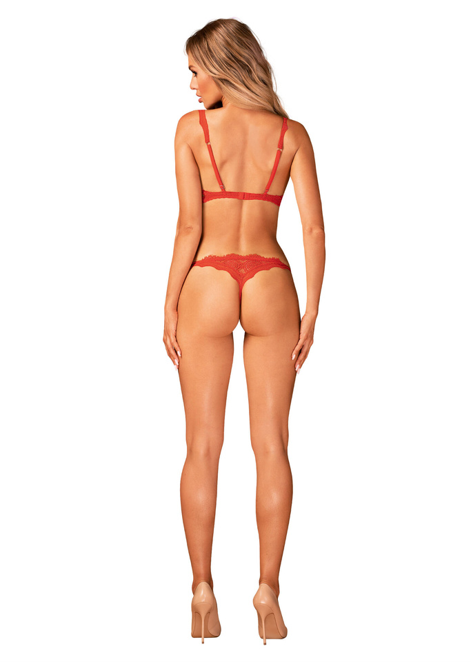 Seksowny Komplet Obsessive Bergamore Cupless Bra & Crotchless Thong M/L