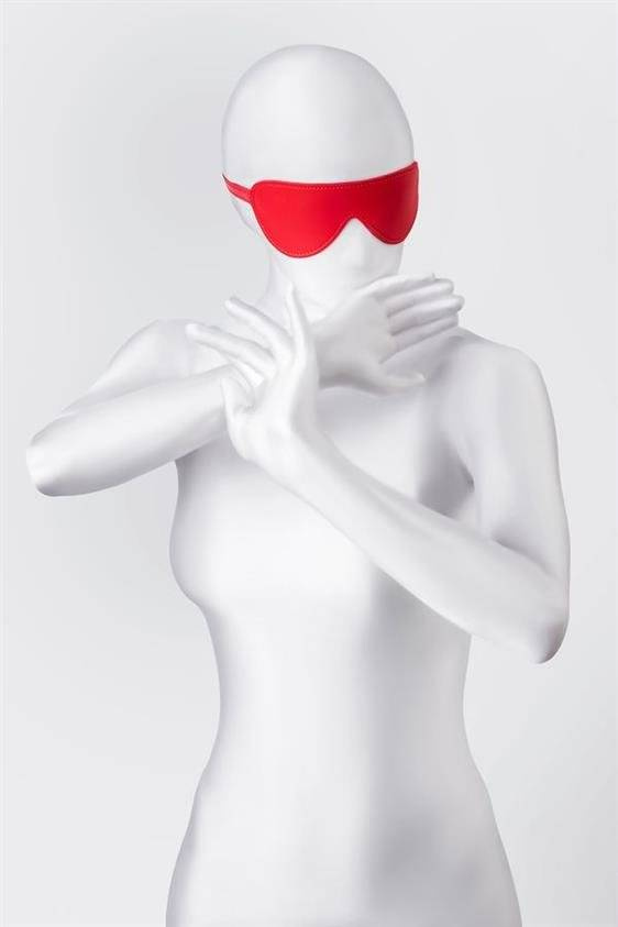 Czerwona Maseczka Z Ekoskóry - Anonymo Blindfold No 0205